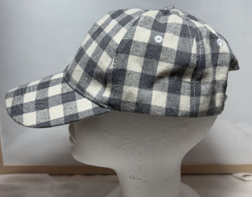 Cocus Pocus Buffalo Check ball cap Hat. Adjustable fit, one size, Grey and Plaid